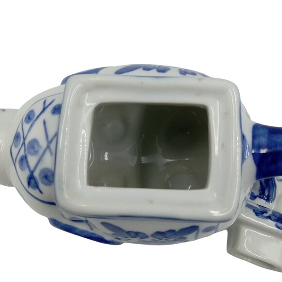 Elephant Teapot Blue & White Decorative Ceramic Decor Not for Food or Drink - Picture 7 of 12